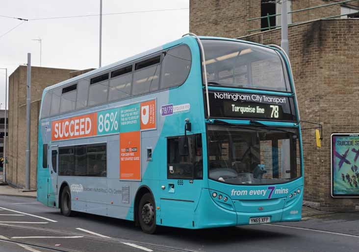 Nottingham Scania N230UD ADL Enviro400 655